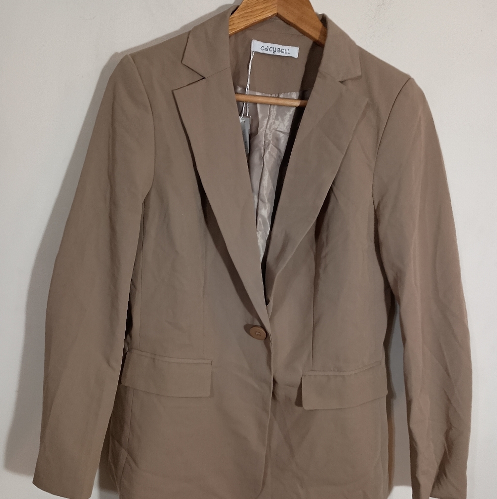 Cicy Bell women's size small casual blazer jacket in a dark khaki